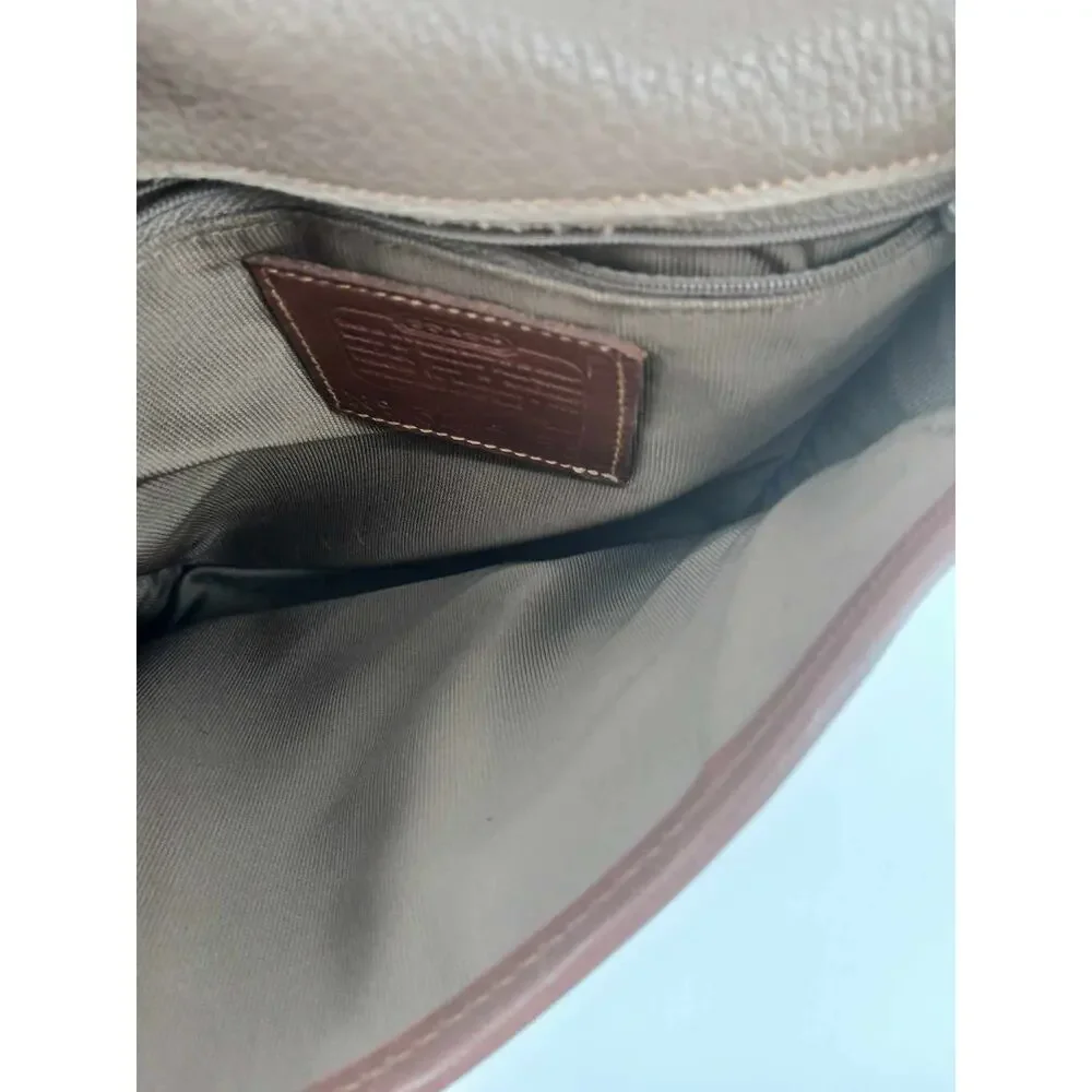Vintage Leather crossbody, Coach Mini Durham 4211, bone and brown